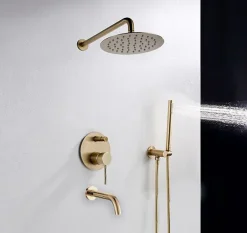 Rea Kit de douche-baignoire encastrée Lungo Gold + box