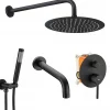 Rea Kit de douche-baignoire encastrée Lungo Black + box