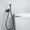 Imex Kit Douchette anti-calcaire hygiénique encastrée WC ou Bidet Salle de Bain Black Gun Métal LINE RDD038/BGM* Robinet De Bidet