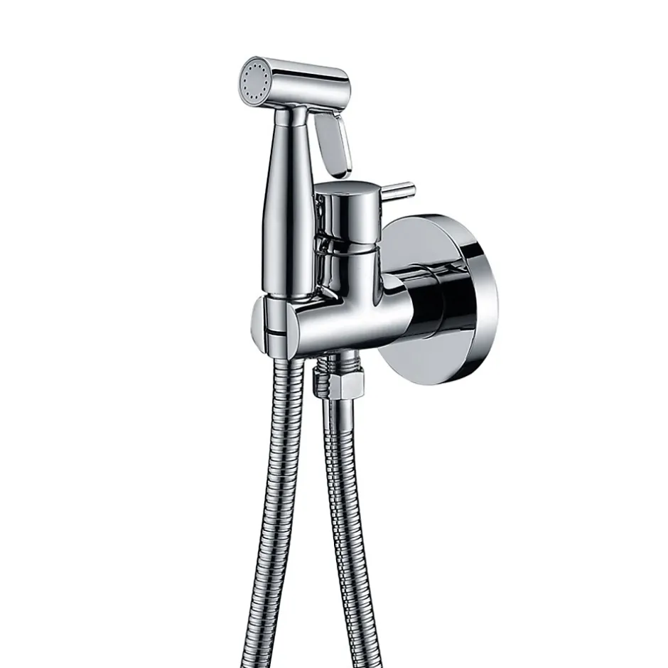 Imex Kit Douchette anti-calcaire hygiénique encastrée WC ou Bidet Salle de Bain Chrome MUNICH RDM001* Robinet De Bidet