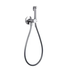 Imex Kit Douchette anti-calcaire hygiénique encastrée WC ou Bidet Salle de Bain Nickel Brossé LINE RDD038/NQ
