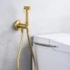 Imex Kit Douchette anti-calcaire hygiénique encastrée WC ou Bidet Salle de Bain Or Brossé LINE RDD038/OC* Robinet De Bidet