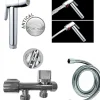 MTK Kit hygiène WC avec douchette 2 jets + flexible + support mural + robinet alimentation, chrome, Harmonie* Accessoire De Robinet
