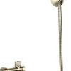 MTK Kit hygiène WC avec douchette 2 jets + flexible + support mural + robinet alimentation, doré brossé, Harmonie* Accessoire De Robinet