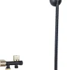 MTK Kit hygiène WC avec douchette 2 jets + flexible + support mural + robinet alimentation, noir/doré brossé, Harmonie* Accessoire De Robinet