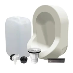 Ti'Pi Kit spécial jardin : urinoir mural sans eau et bidon de récupération 25L - Valorisation de l'urine comme engrais - Blanc
