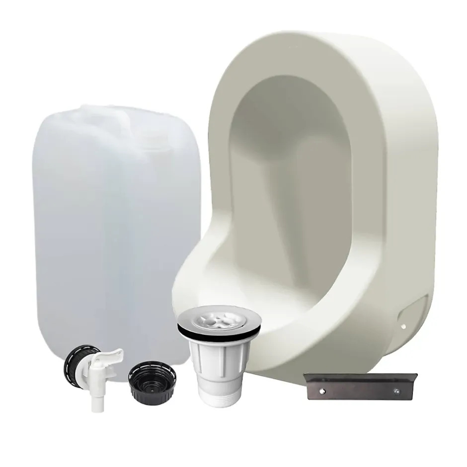 Ti'Pi Kit spécial jardin : urinoir mural sans eau et bidon de récupération 25L - Valorisation de l'urine comme engrais - Blanc