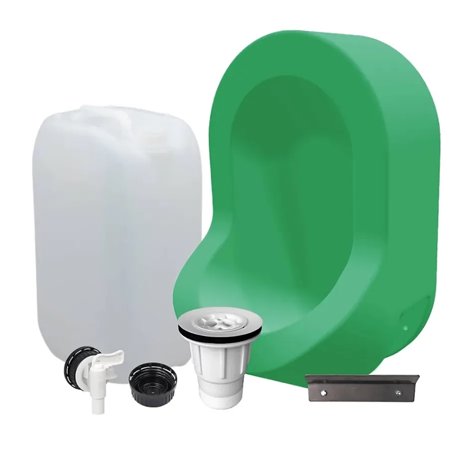 Ti'Pi Kit spécial jardin : urinoir mural sans eau et bidon de récupération 25L - Valorisation de l'urine comme engrais - Vert