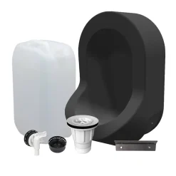 Ti'Pi Kit spécial jardin : urinoir mural sans eau et bidon de récupération 25L - Valorisation de l'urine comme engrais - Noir* Urinoir