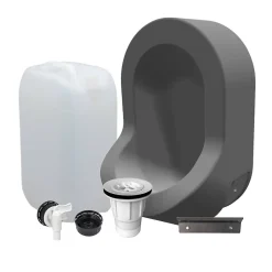 Ti'Pi Kit spécial jardin : urinoir mural sans eau et bidon de récupération 25L - Valorisation de l'urine comme engrais - Gris* Urinoir
