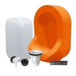 Ti'Pi Kit spécial jardin : urinoir mural sans eau et bidon de récupération 25L - Valorisation de l'urine comme engrais - Orange* Urinoir