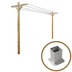 Cémonjardin Kit étendoir à linge extérieur Séville + 2 supports à fixer* Etendoir À Linge
