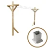 Cémonjardin Kit étendoir à linge extérieur Séville premium + 2 supports poteaux à fixer