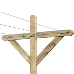 Cémonjardin Kit étendoir à linge extérieur Séville premium + 2 supports poteaux à fixer