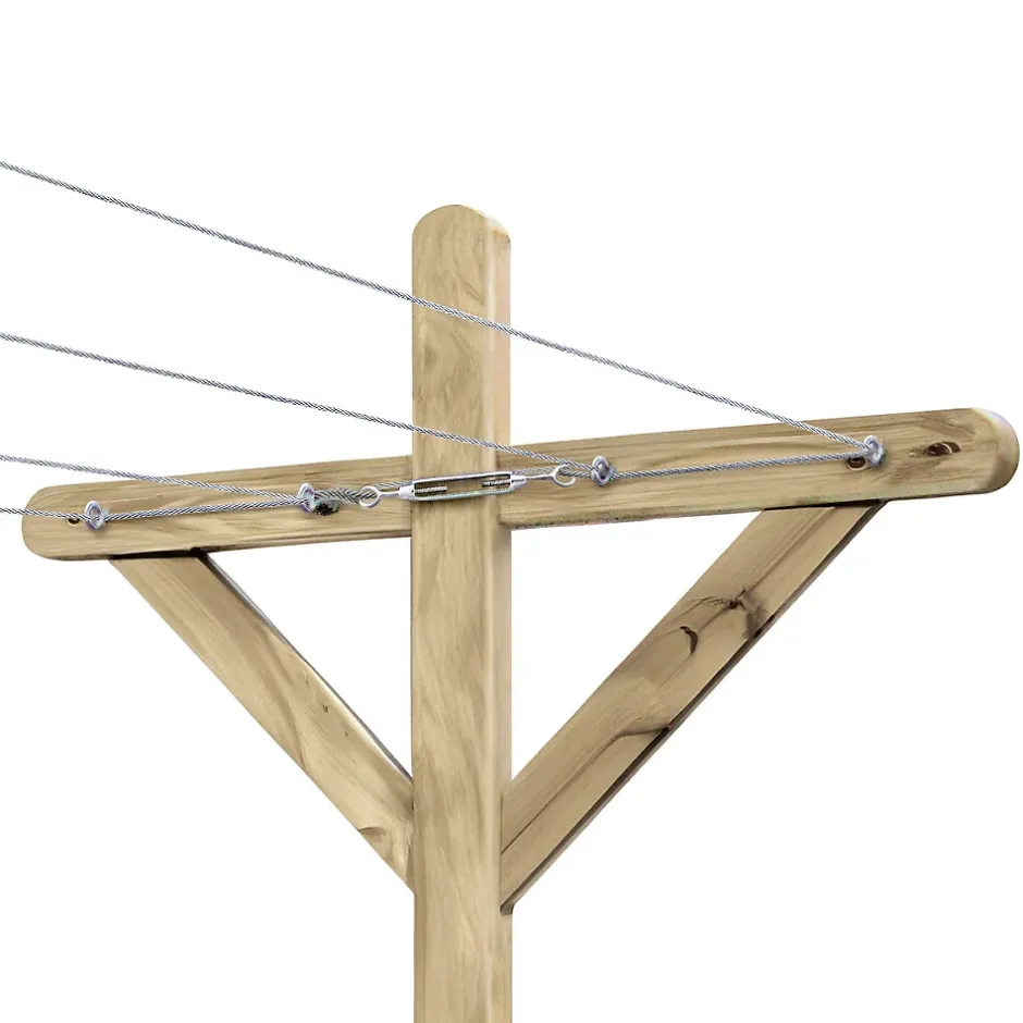 Cémonjardin Kit étendoir à linge extérieur Séville premium + 2 supports poteaux à fixer