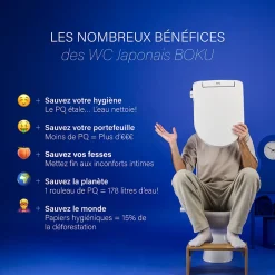 Boku Kit WC japonais à poser - Bidet - autonettoyant - non électrique