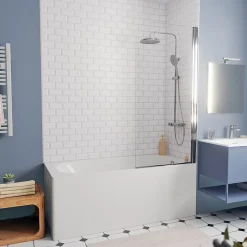 Kolo by Geberit 160x70 cm Ensemble baignoire Opal Plus universelle + Pare baignoire pivotant chrome + pieds (XWP1260000-SETP1)