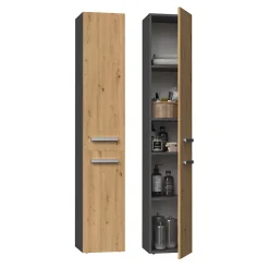 Autres KOMMA - Meuble salle de bain 2 portes - 31x30x174 cm - Colonne rangement SDB* Colonne De Salle De Bains