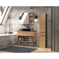 Autres KOMMA - Meuble salle de bain 2 portes - 31x30x174 cm - Colonne rangement SDB* Colonne De Salle De Bains