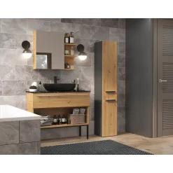 Autres KOMMA - Meuble salle de bain 2 portes - 31x30x174 cm - Colonne rangement SDB* Colonne De Salle De Bains