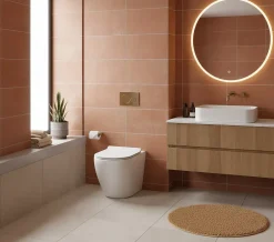 Laneri WC au sol Bent Rim - Cuvette Rimless sans bride Blanc Brillant FIL Mural design arrondi - Abattant Soft-Close* Wc À Poser
