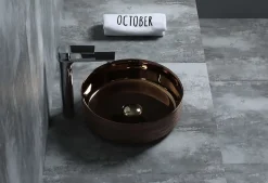 Poalgi Lavabo à poser CILIN céramique 36x12x36 cm cuivre* Vasque À Poser