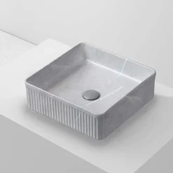 Poalgi Lavabo à poser CORINTO IBI céramique 37,5x13x37,5 cm gris pietra* Vasque À Poser