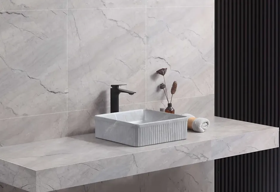 Poalgi Lavabo à poser CORINTO IBI céramique 37,5x13x37,5 cm gris pietra* Vasque À Poser
