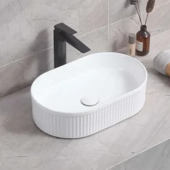 Poalgi Lavabo à poser CORINTO OVALO céramique 49,5x13x31 cm blanc* Vasque À Poser