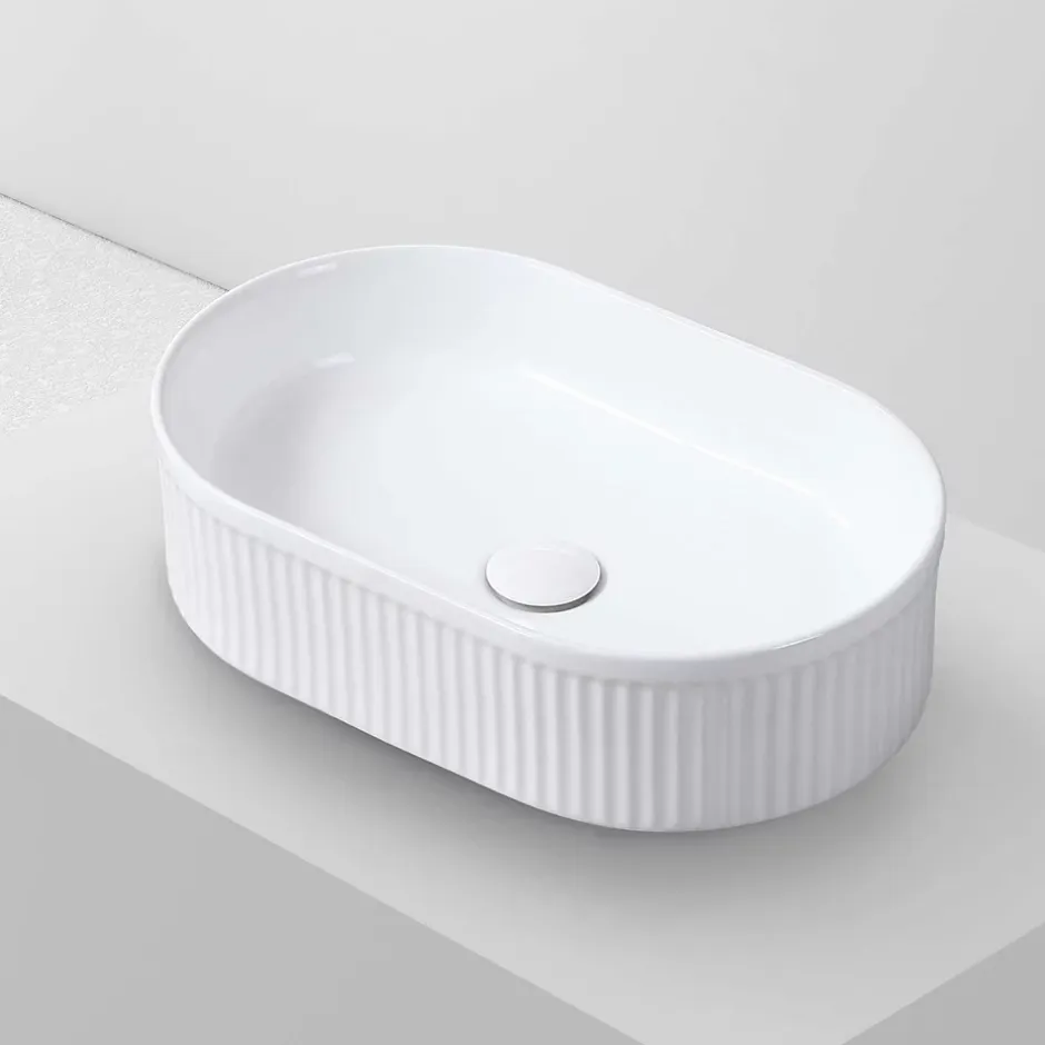Poalgi Lavabo à poser CORINTO OVALO céramique 49,5x13x31 cm blanc* Vasque À Poser