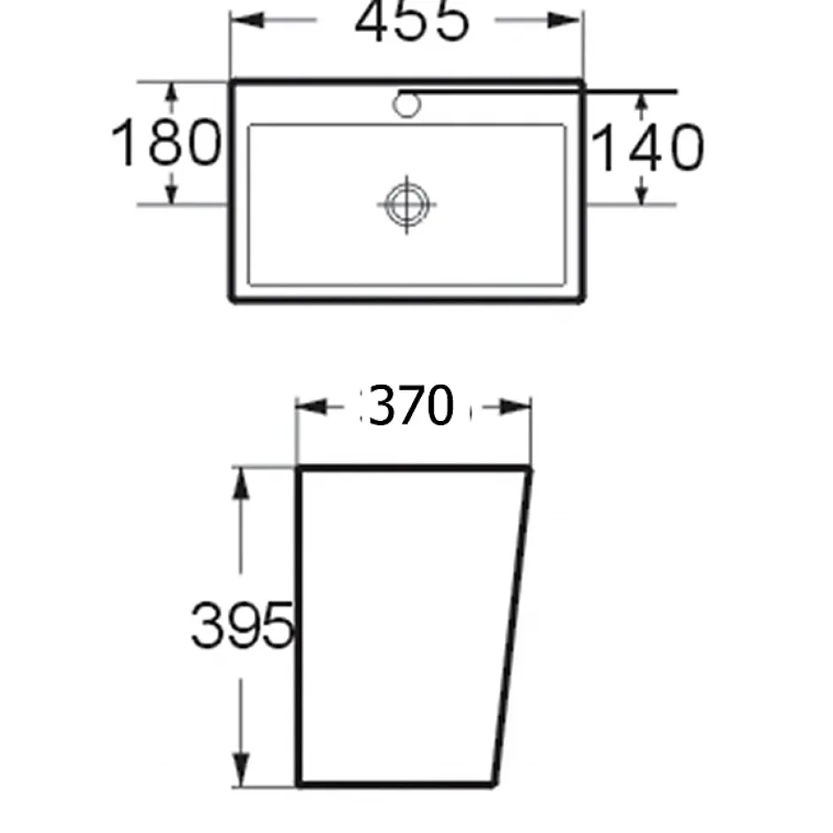 Planète Bain Lavabo à suspendre en céramique rectangle blanc contemporain