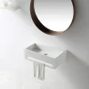 Bernstein Lavabo à suspendre 60x40x20cm en fonte minérale avec porte-serviettes intégré - TWG02* Lavabo