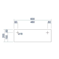 Bernstein Lavabo à suspendre 60x40x20cm en fonte minérale avec porte-serviettes intégré - TWG02* Lavabo