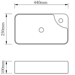 Vidaxl Lavabo à trou pour robinet céramique Blanc pour salle de bain* Lavabo