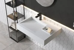 Bernstein Lavabo / vasque à suspendre 74x50x13cm en fonte minérale - PB2014* Lavabo