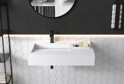 Bernstein Lavabo / vasque à suspendre 74x50x13cm en fonte minérale - PB2014* Lavabo