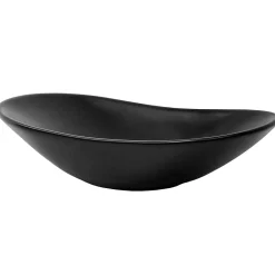 Luxebath Lavabo a poser en ceramique noir moderne avec garniture de vidage 630x360x155 mm