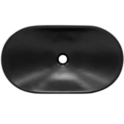 Luxebath Lavabo a poser en ceramique noir moderne avec garniture de vidage 630x360x155 mm