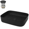 Ml-Design Lavabo a poser noir mat en céramique avec garniture de vidage 510x405x135 mm* Vasque À Poser