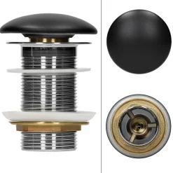 Ml-Design Lavabo a poser noir mat en céramique avec garniture de vidage 510x405x135 mm* Vasque À Poser