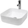 ECD Germany Lavabo carré ceramique vasque a poser salle de bain lave-mains blanc 390x390 cm* Vasque À Poser