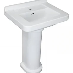 Sanindusa Lavabo 68cm céramique traditionnelle Vintage blanc (compatible avec la colonne Vintage non incluse)* Lavabo
