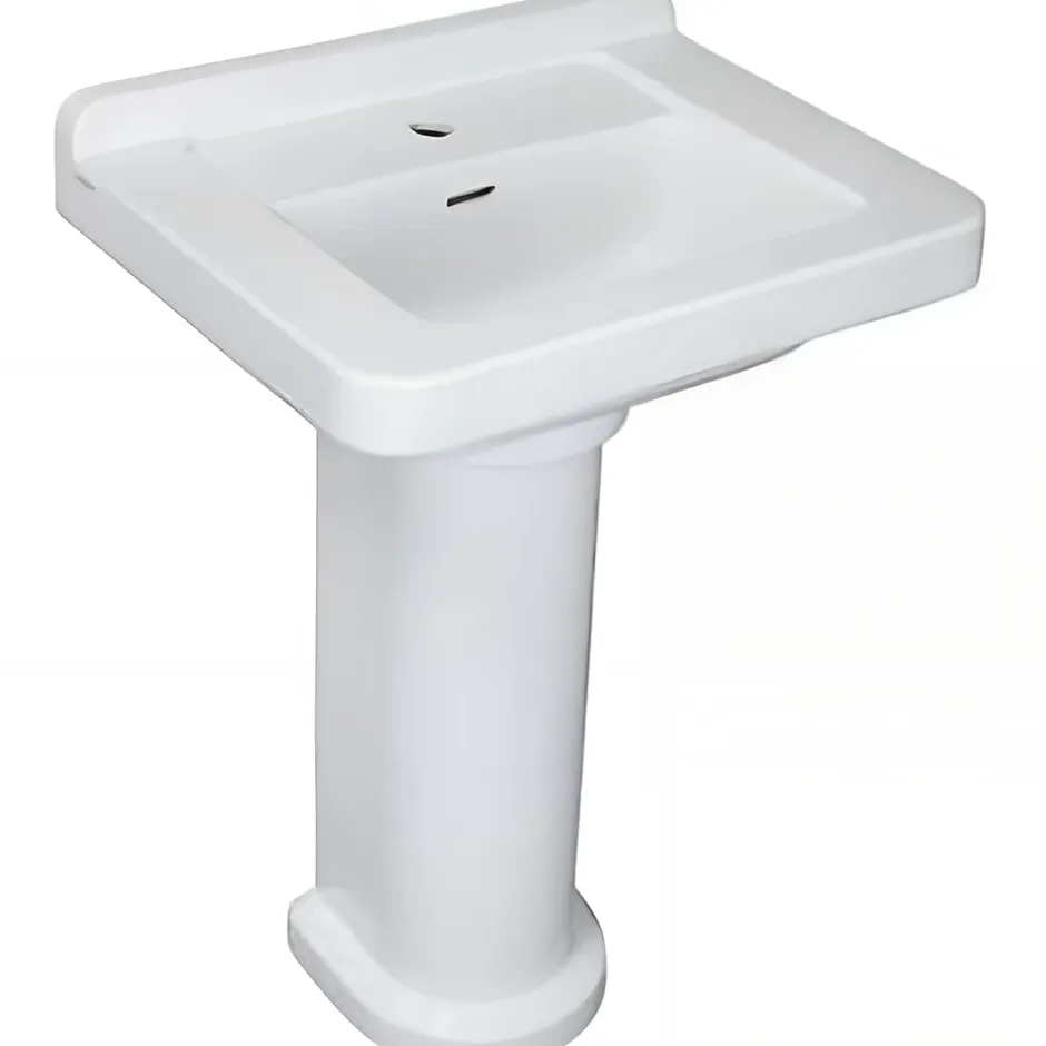 Sanindusa Lavabo 68cm céramique traditionnelle Vintage blanc (compatible avec la colonne Vintage non incluse)* Lavabo