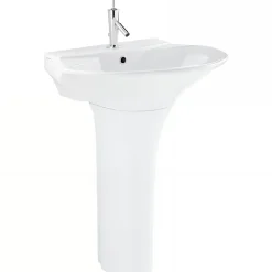 Sanindusa Lavabo 55cm mural céramique traditionnelle Aveiro Jade blanc