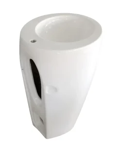 Homesight Lavabo colonne en céramique à poser, l.52 x H.85 cm, blanc, Icone