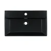 Luxebath Lavabo céramique noir avec garniture de vidage lave-mains moderne 605x365 mm* Lavabo