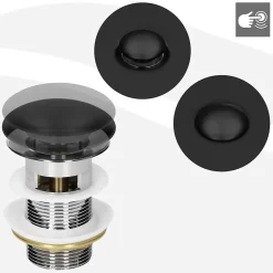 Luxebath Lavabo céramique noir avec garniture de vidage lave-mains moderne 605x365 mm* Lavabo