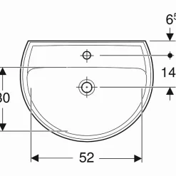 Geberit Lavabo céramique percé BASTIA 60 CM - - 00110500000