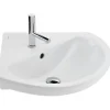 Sanindusa Lavabo d'angle mural céramique traditionnelle 50 Easy blanc (robinet et vidage non inclus)
