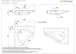 Sanindusa Lavabo d'angle mural PMR extra plat normes handicapé porcelaine vitrifée NewWCCare blanc* Lavabo